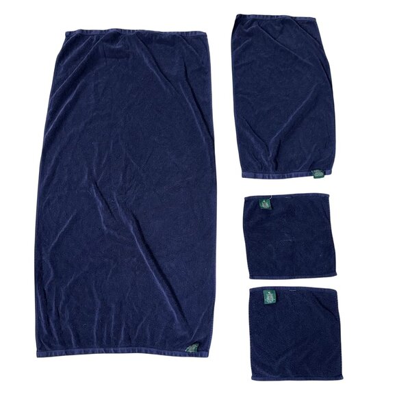 Lauren Ralph Lauren Blue Cotton Towel Set Sculpted Bath Hand Towel 2 Washcloths - Picture 4 of 10